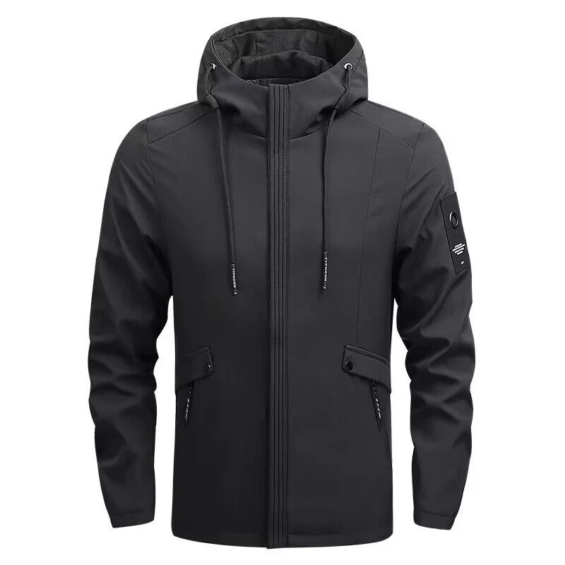 Herren Wasserdichte Softshelljacke mit Kapuze, winddicht und atmungsaktiv Drune