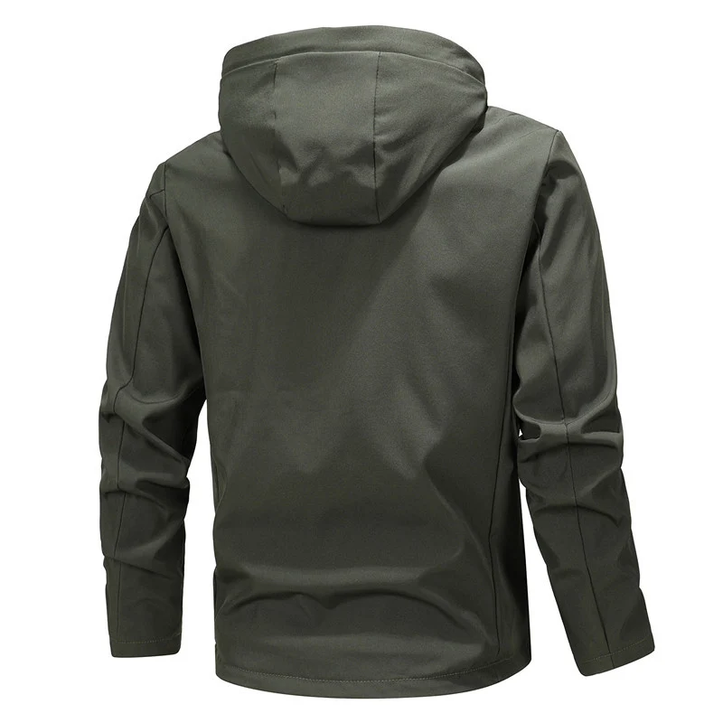 Herren Wasserdichte Softshelljacke mit Kapuze, winddicht und atmungsaktiv Drune
