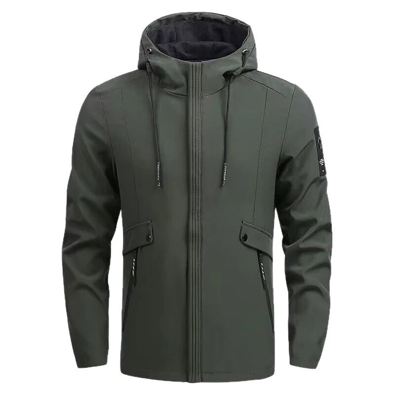 Herren Wasserdichte Softshelljacke mit Kapuze, winddicht und atmungsaktiv Drune