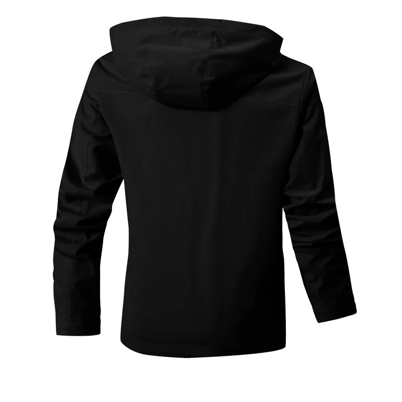 Herren Wasserdichte Softshell-Jacke mit Kapuze, reflektierenden Streifen und kariertem Innenfutter Drune