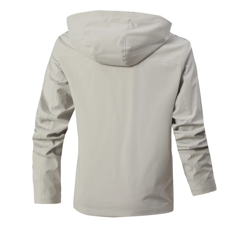 Herren Wasserdichte Softshell-Jacke mit Kapuze, reflektierenden Streifen und kariertem Innenfutter Drune