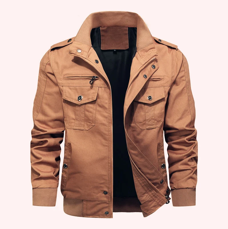 Herren Utility-Fieldjacke mit Stehkragen und Mehrfachtaschen Drune