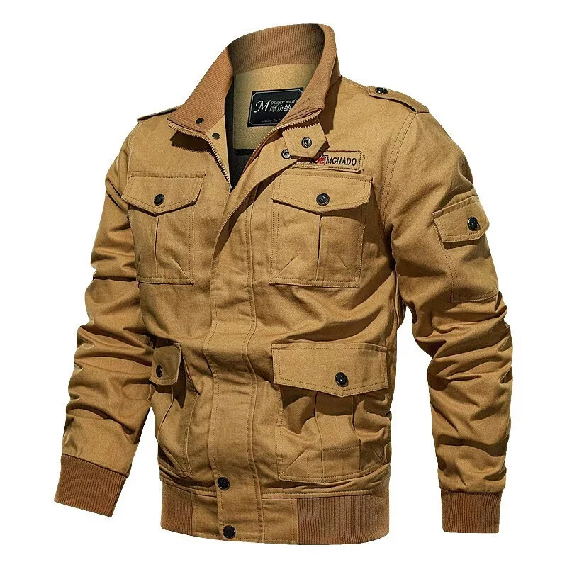 Herren Utility-Feldjacke mit Schulterklappen, mehreren Taschen und Rippbündchen Drune