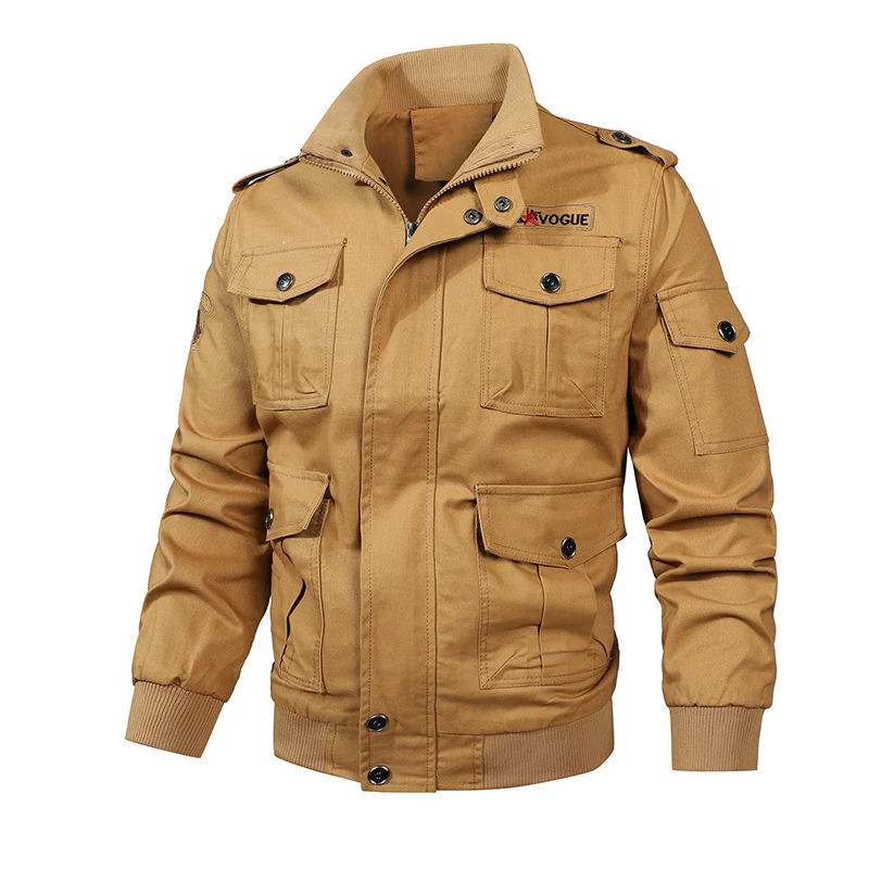 Herren Utility-Feldjacke mit Schulterklappen, mehreren Taschen und Rippbündchen Drune