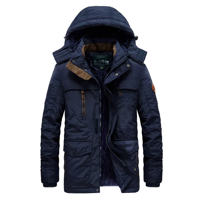 Herren Urbaner Funktionsparka mit Sherpa-Fleece-Futter, abnehmbarer Kapuze und verdeckten Taschen Drune