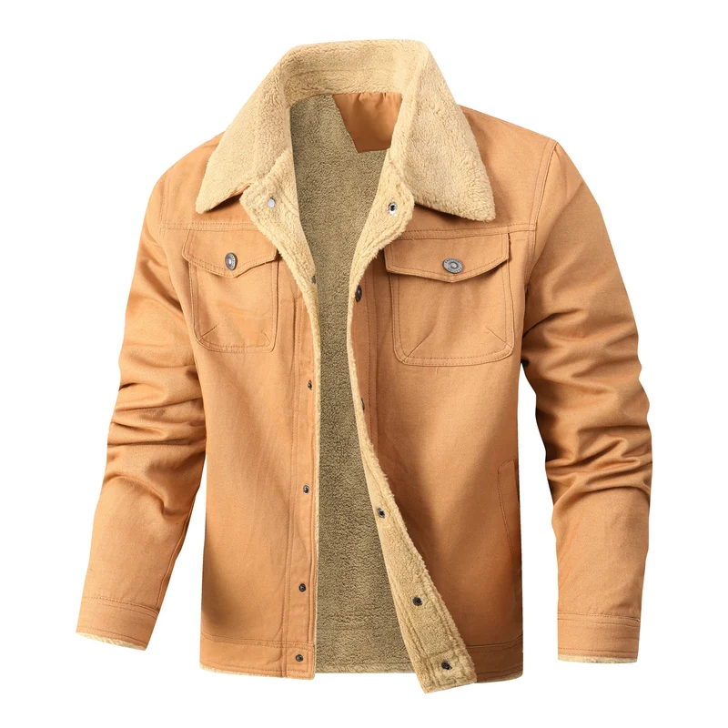 Herren Truckerjacke mit Teddyfutter und robuster Canvas-Außenlage Drune