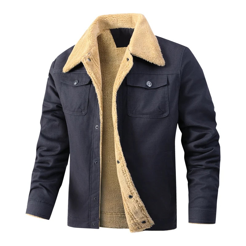 Herren Truckerjacke mit Teddyfutter und robuster Canvas-Außenlage Drune