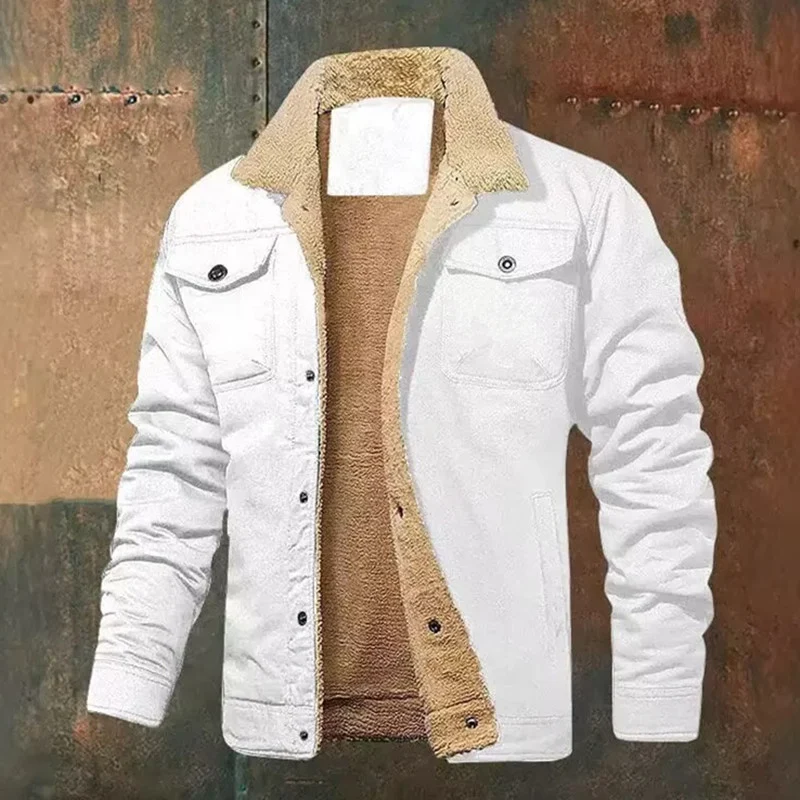 Herren Truckerjacke mit Teddyfutter und robuster Canvas-Außenlage Drune