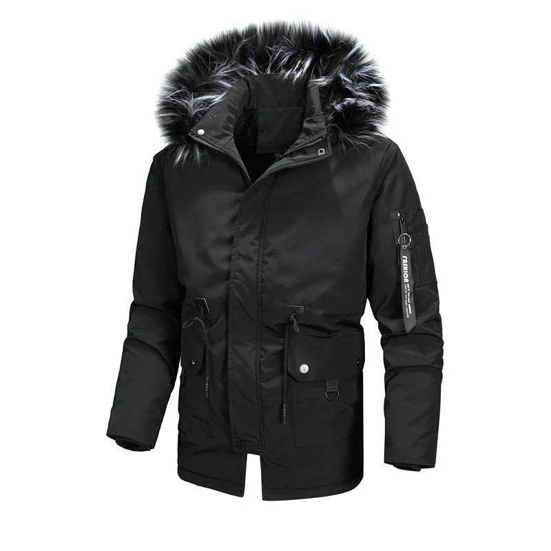 Herren Thermo-Parka mit abnehmbarer Kunstfellkapuze und wasserabweisender Isolierung Drune