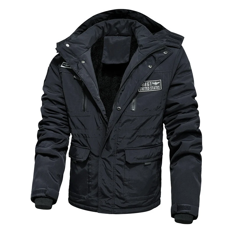 Herren Thermo-Outdoorparka mit Kunstfellkapuze, gesteppter Innenfütterung und multifunktionalen Taschen Drune