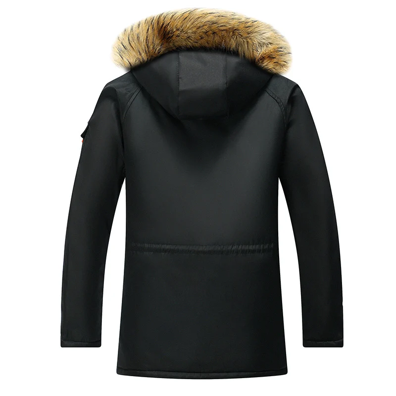 Herren Thermo-Outdoorparka mit Kunstfellkapuze, gesteppter Innenfütterung und multifunktionalen Taschen Drune