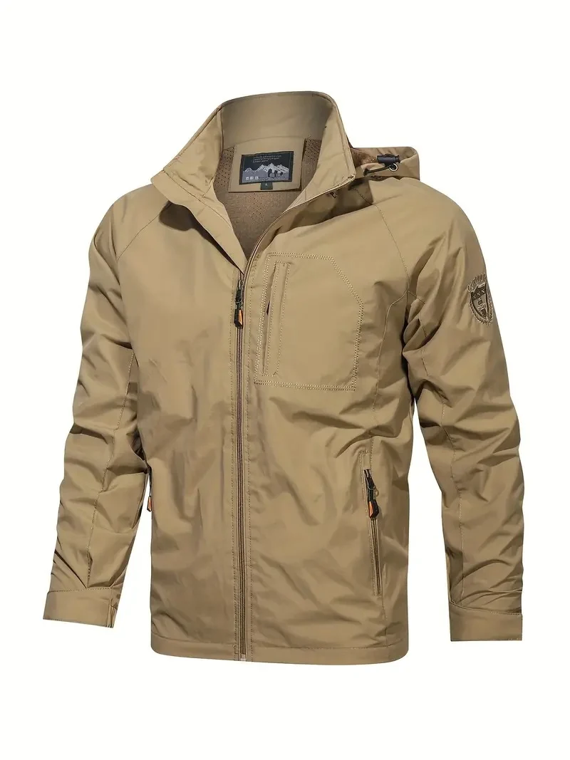 Herren Leichte Outdoor-Jacke mit abnehmbarer Kapuze