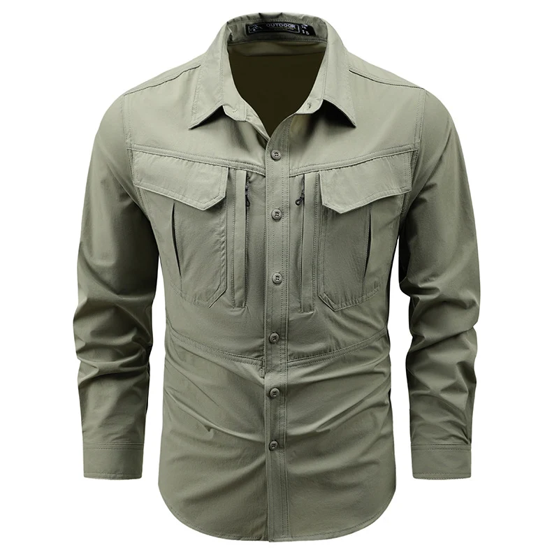 Herren Funktionales Outdoor-Hemd mit praktischen Taschen