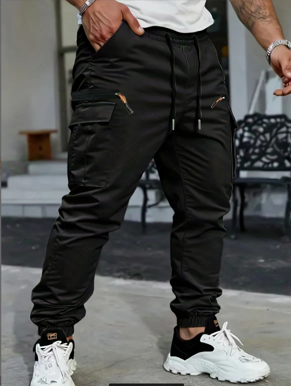 Herren Cargo-Hose mit verstellbarem Bund und Seitentaschen
