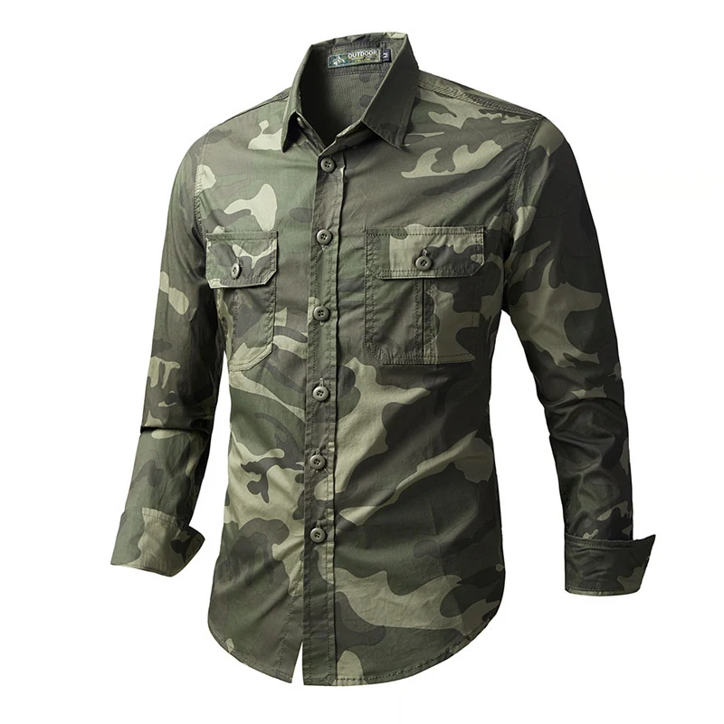 Herren Camouflage Outdoor-Hemd mit praktischen Taschen