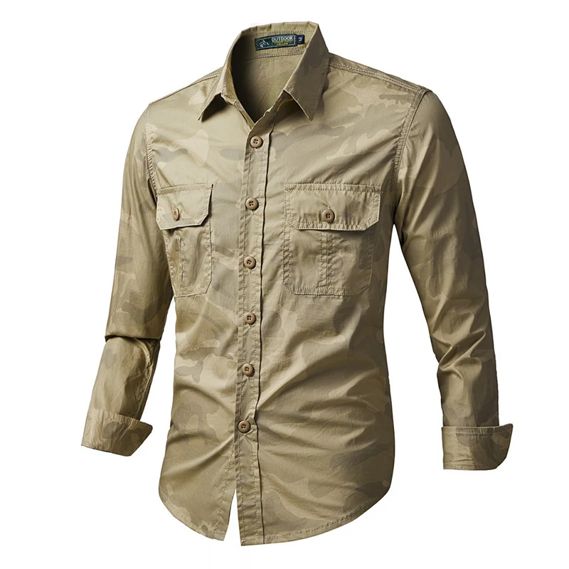 Herren Camouflage Outdoor-Hemd mit praktischen Taschen