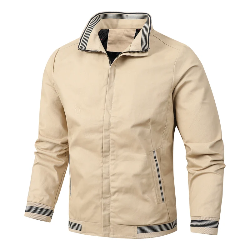 Herren Slim-Fit Bomberjacke im Field-Stil mit Stehkragen Drune