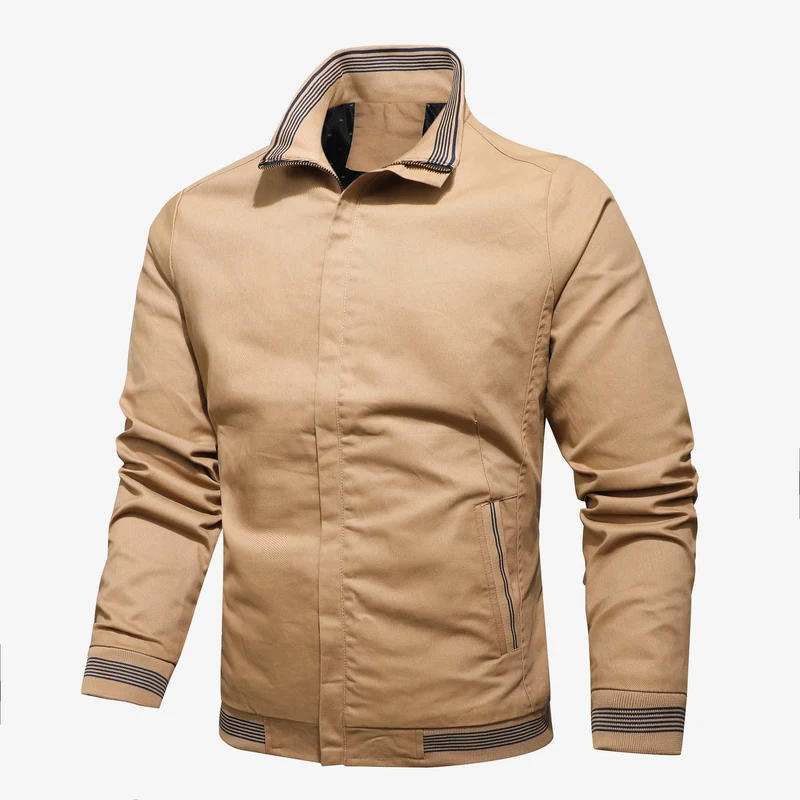 Herren Slim-Fit Bomberjacke im Field-Stil mit Stehkragen Drune