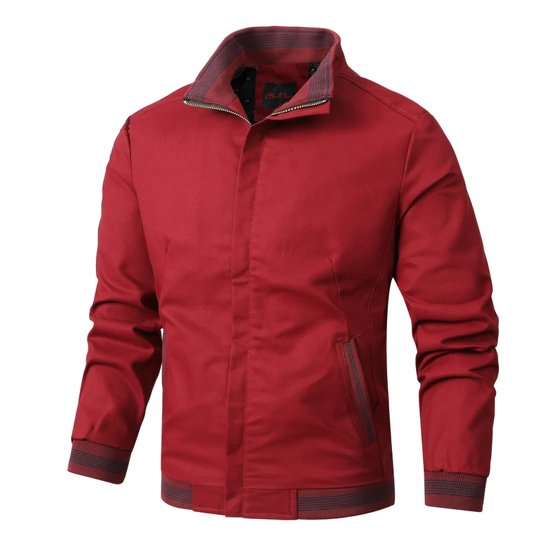 Herren Slim-Fit Bomberjacke im Field-Stil mit Stehkragen Drune