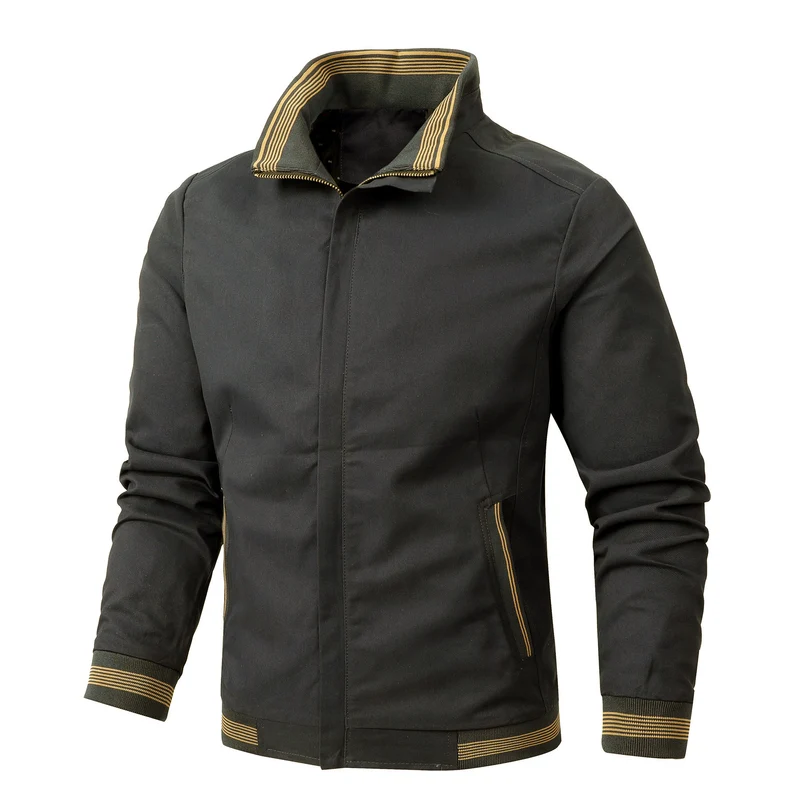 Herren Slim-Fit Bomberjacke im Field-Stil mit Stehkragen Drune