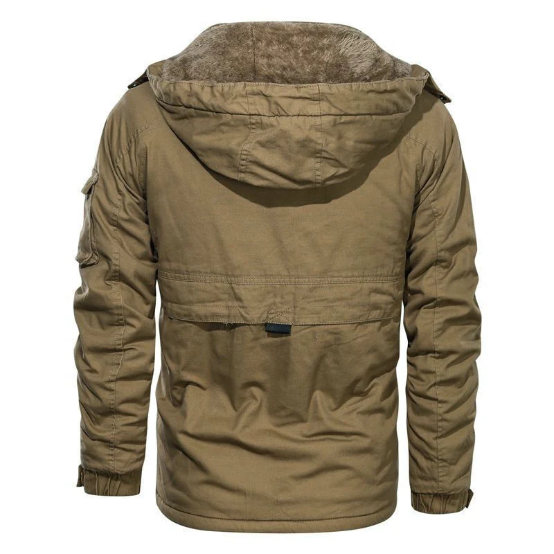 Herren Militärisch inspirierter Thermo-Parka mit Teddyfutter und Ärmeltasche Drune