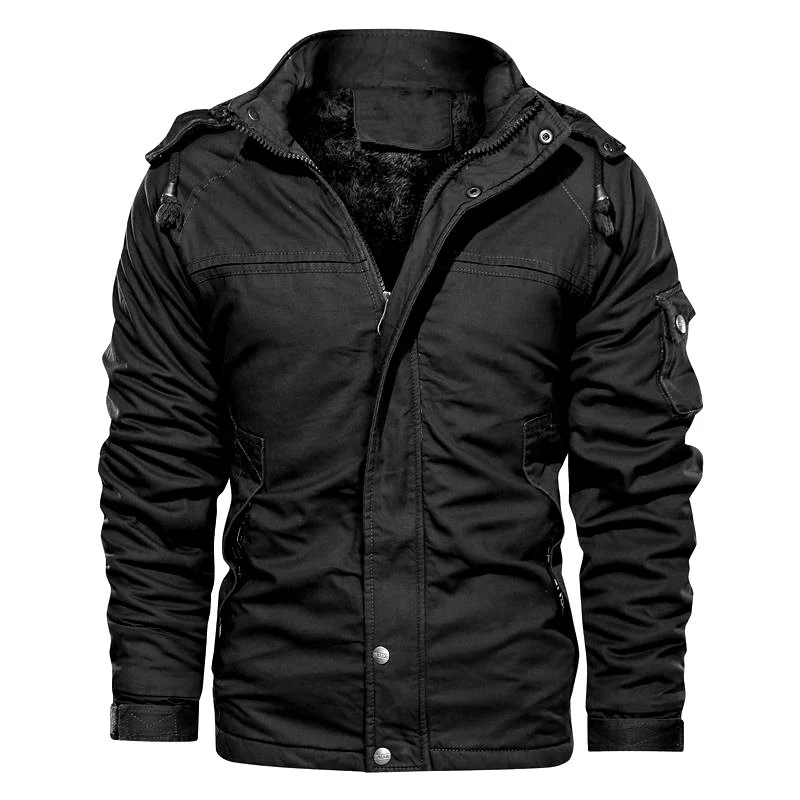 Herren Militärisch inspirierter Thermo-Parka mit Teddyfutter und Ärmeltasche Drune