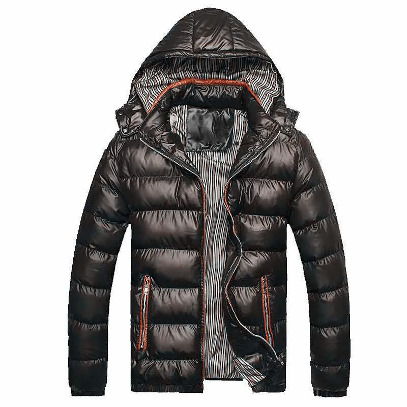 Herren Leichtgewichtige Steppjacke mit Kapuze, Thermoisolierung und gestreiftem Futter Drune