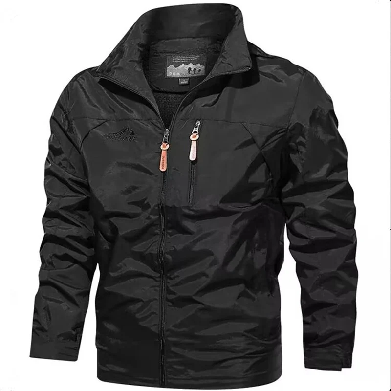 Herren Leichte wasserdichte Kapuzen-Outdoorjacke mit Brusttasche und verstellbaren Bündchen Drune