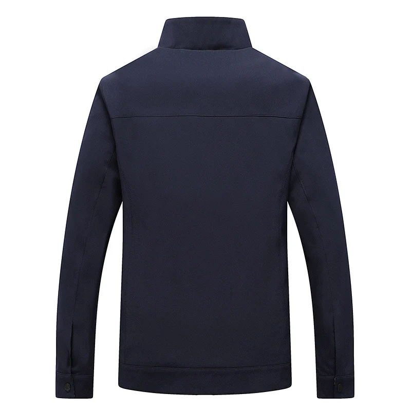 Herren Leichte Freizeitjacke mit Stehkragen, Reißverschlusstaschen und kariertem Innenfutter Drune