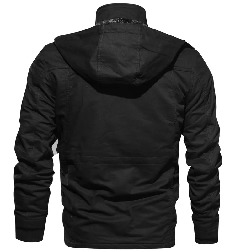 Herren Gefütterte Canvas-Utility-Parka mit Teddyfleece-Innenfutter und Mehrfachtaschen Drune