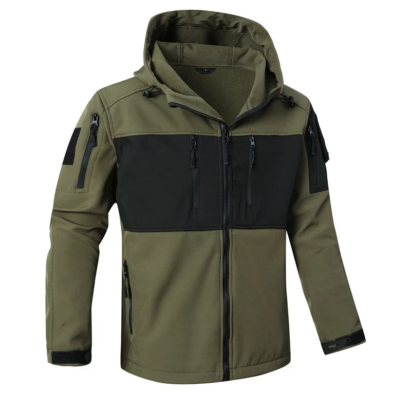 Herren funktionale Softshell-Jacke mit Fleece-Innenfutter und Kapuze Drune