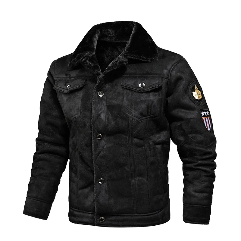 Herren Fliegerjacke mit Lammfelloptik und Sherpa-Futter Drune