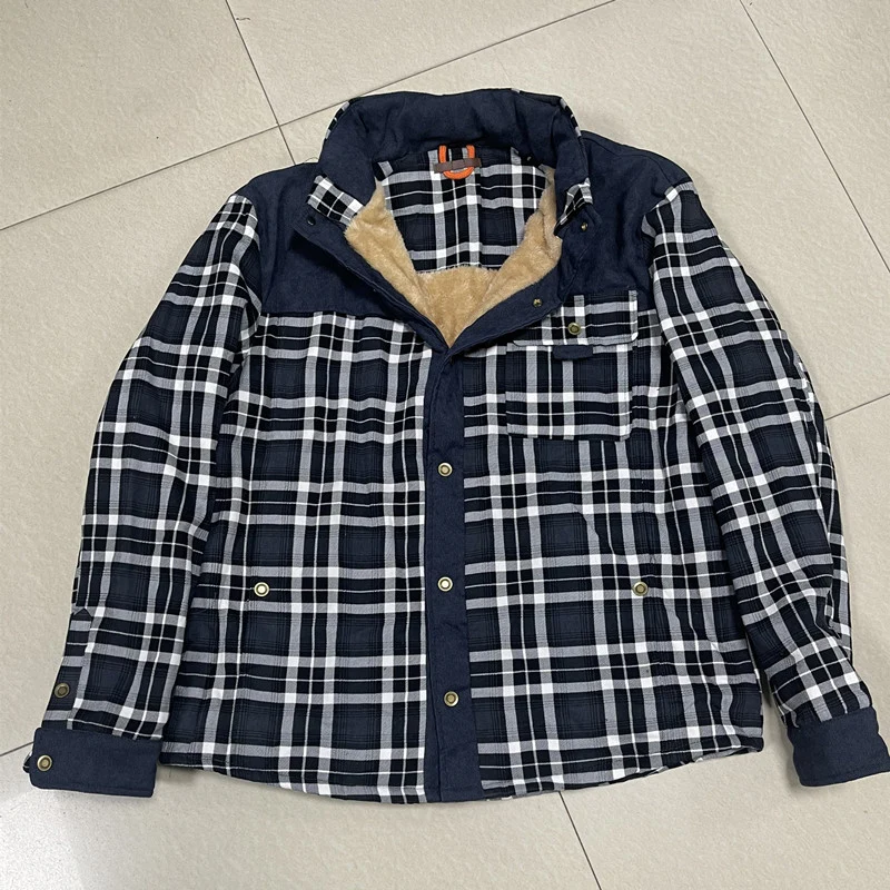 Herren Flanell‑Fieldshirt mit Teddyfleece‑Innenfutter und Velours‑Schulterpartie Drune