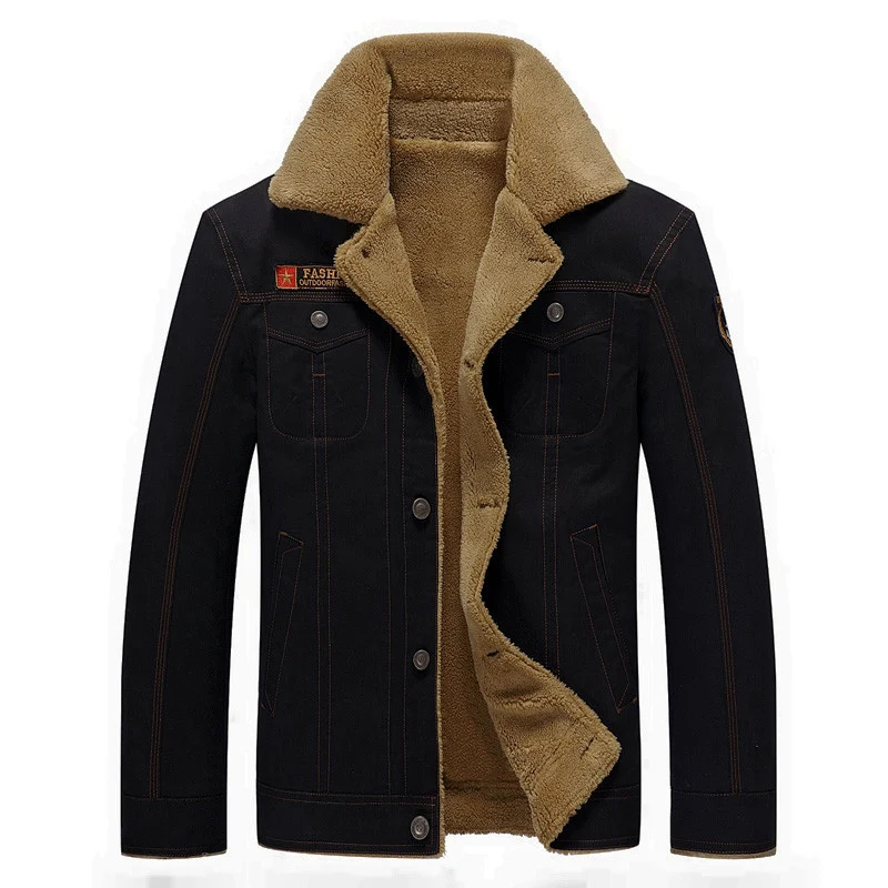 Herren Canvas-Fieldjacke mit Sherpa-Futter und Reverskragen Drune