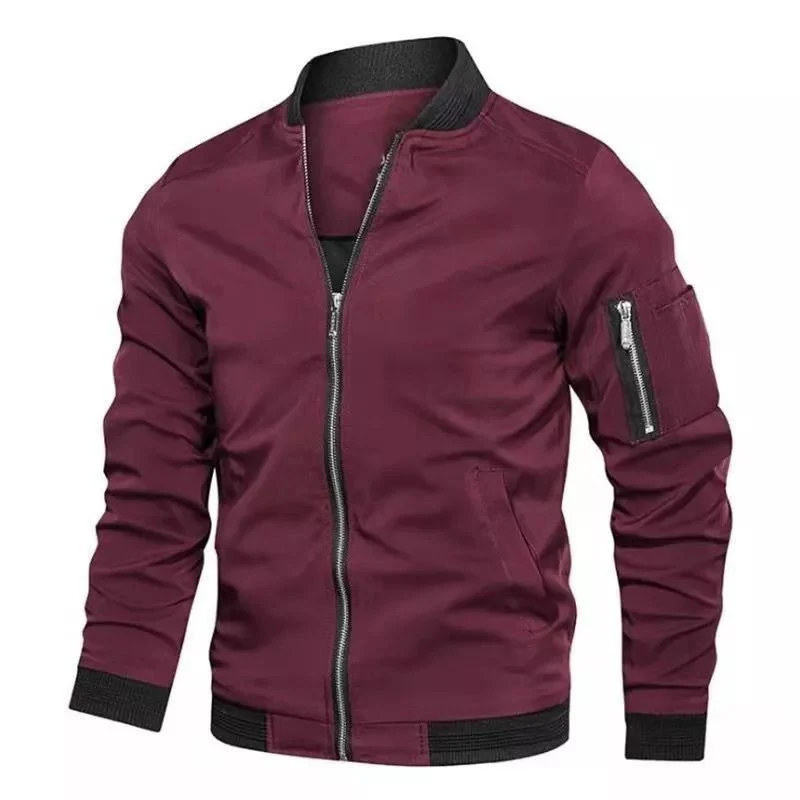 Herren Bomberjacke im Utility‑Stil mit Arm‑Reißverschlusstasche und schmaler Passform Drune