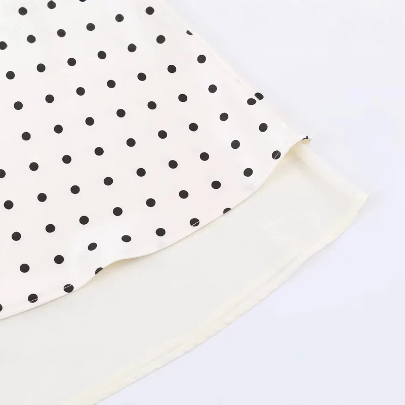 Damen A-Linien-Midirock mit doppellagigem Saum und Polka-Dot-Print Drune
