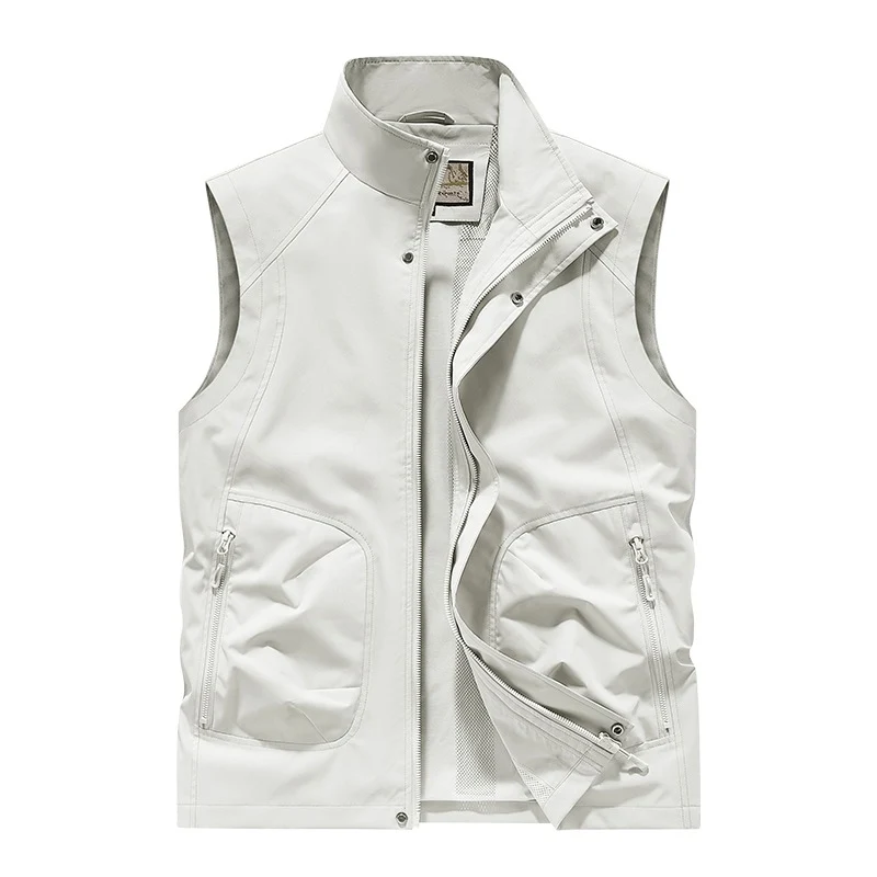 Herren Utility Softshell Weste mit hohem Stehkragen, Reißverschluss & Multifunktions-Taschen Drune