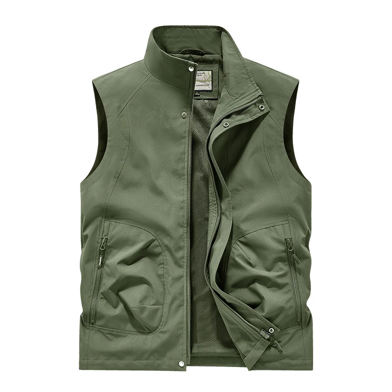 Herren Utility Softshell Weste mit hohem Stehkragen, Reißverschluss & Multifunktions-Taschen Drune