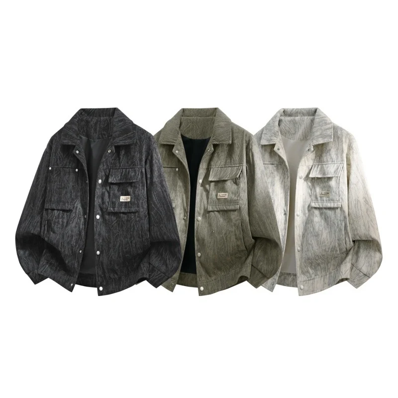 Herren Utility-Overshirt aus Vintage-Optik mit Druckknopfleiste, Pattentaschen & gebürsteter Struktur Drune