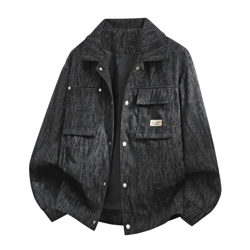Herren Utility-Overshirt aus Vintage-Optik mit Druckknopfleiste, Pattentaschen & gebürsteter Struktur Drune