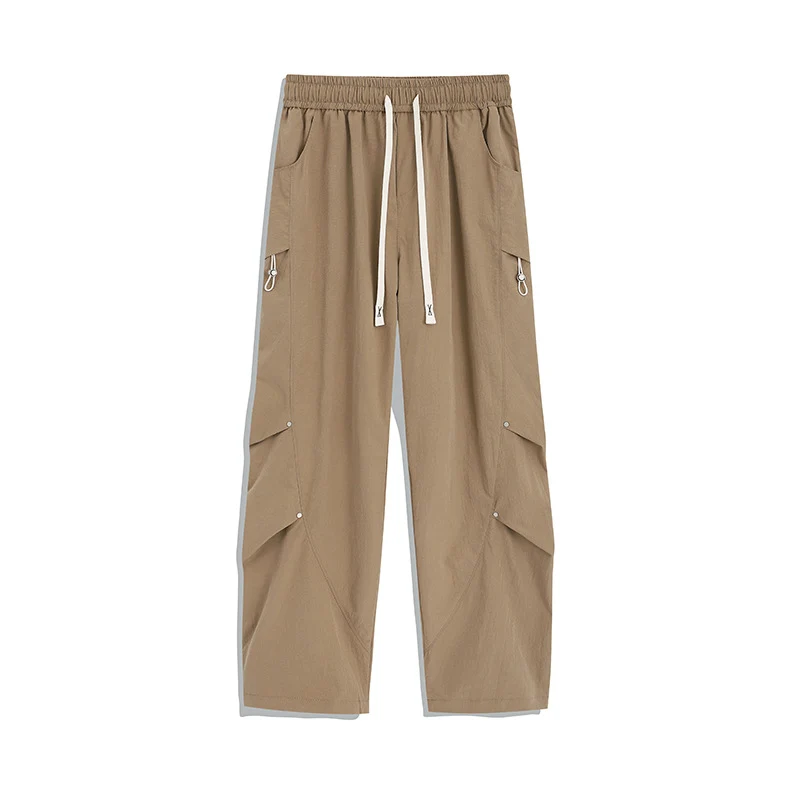 Herren Utility-Cargo-Loungehose mit Tunnelzugbund, Mehrfachtaschen & weitem Bein Drune