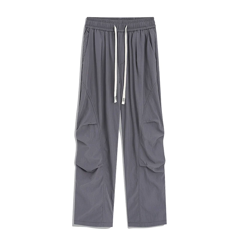 Herren Utility-Cargo-Loungehose mit Tunnelzugbund, Mehrfachtaschen & weitem Bein Drune