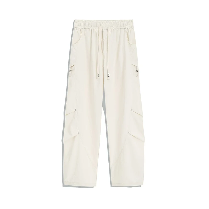 Herren Utility-Cargo-Loungehose mit Tunnelzugbund, Mehrfachtaschen & weitem Bein Drune