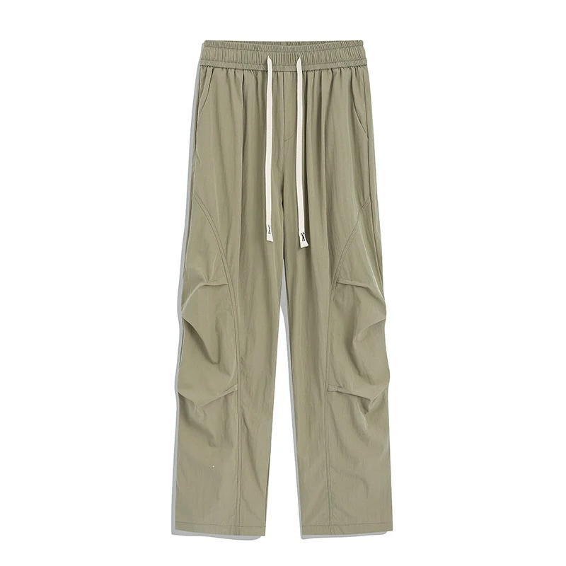 Herren Utility-Cargo-Loungehose mit Tunnelzugbund, Mehrfachtaschen & weitem Bein Drune