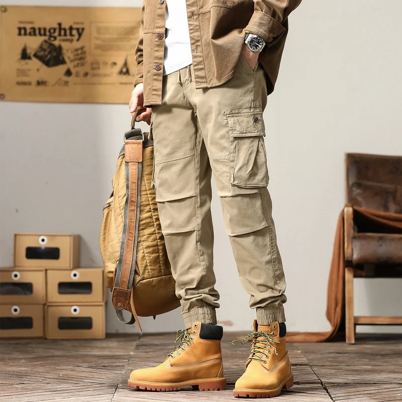 Herren Utility-Cargo-Jogginghose mit Tunnelzug, Multifunktionstaschen und elastischen Bündchen Drune