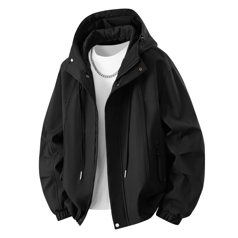 Herren Urbanes Tech-Hoodie mit wetterfester Membran, verdecktem Reißverschluss & elastischem Saum Drune