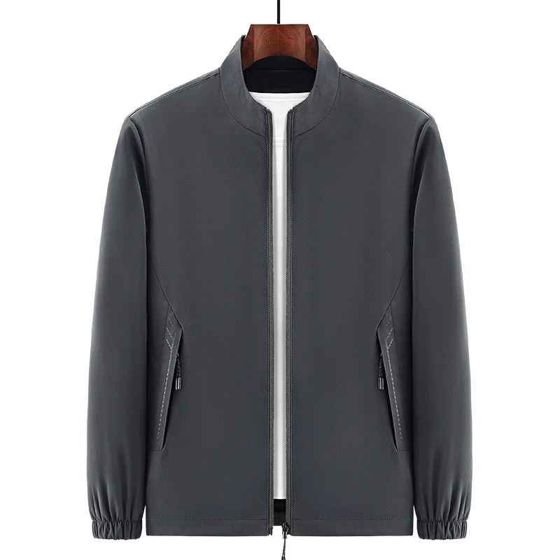 Herren Urbaner Micro‑Ripstop‑Übergangsblouson mit Stehkragen, verdecktem Reißverschluss & elastischen Manschetten Drune