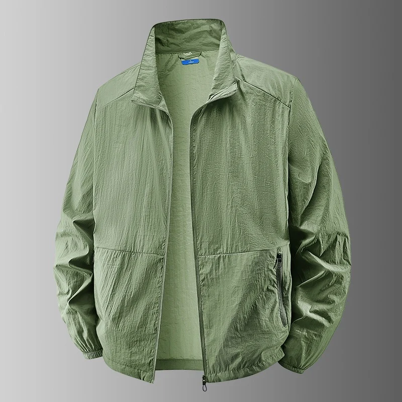 Herren Ultraleichte winddichte Übergangsjacke mit Stehkragen und kompakter Packfunktion Drune
