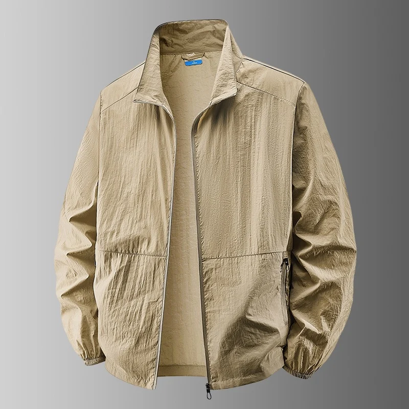 Herren Ultraleichte winddichte Übergangsjacke mit Stehkragen und kompakter Packfunktion Drune