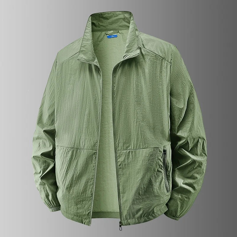 Herren Ultraleichte winddichte Übergangsjacke mit Stehkragen und kompakter Packfunktion Drune